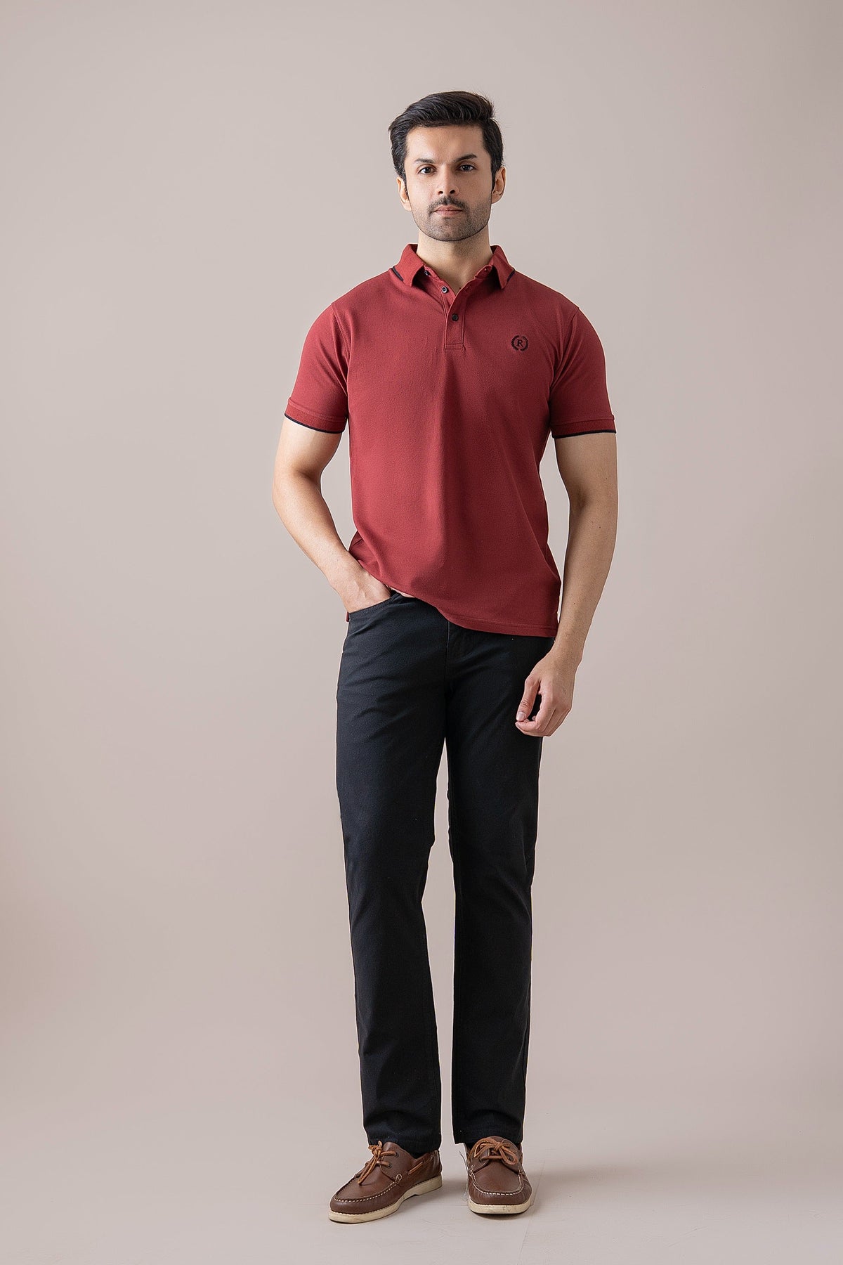 XAYWEAR Maroon Heritage Polo