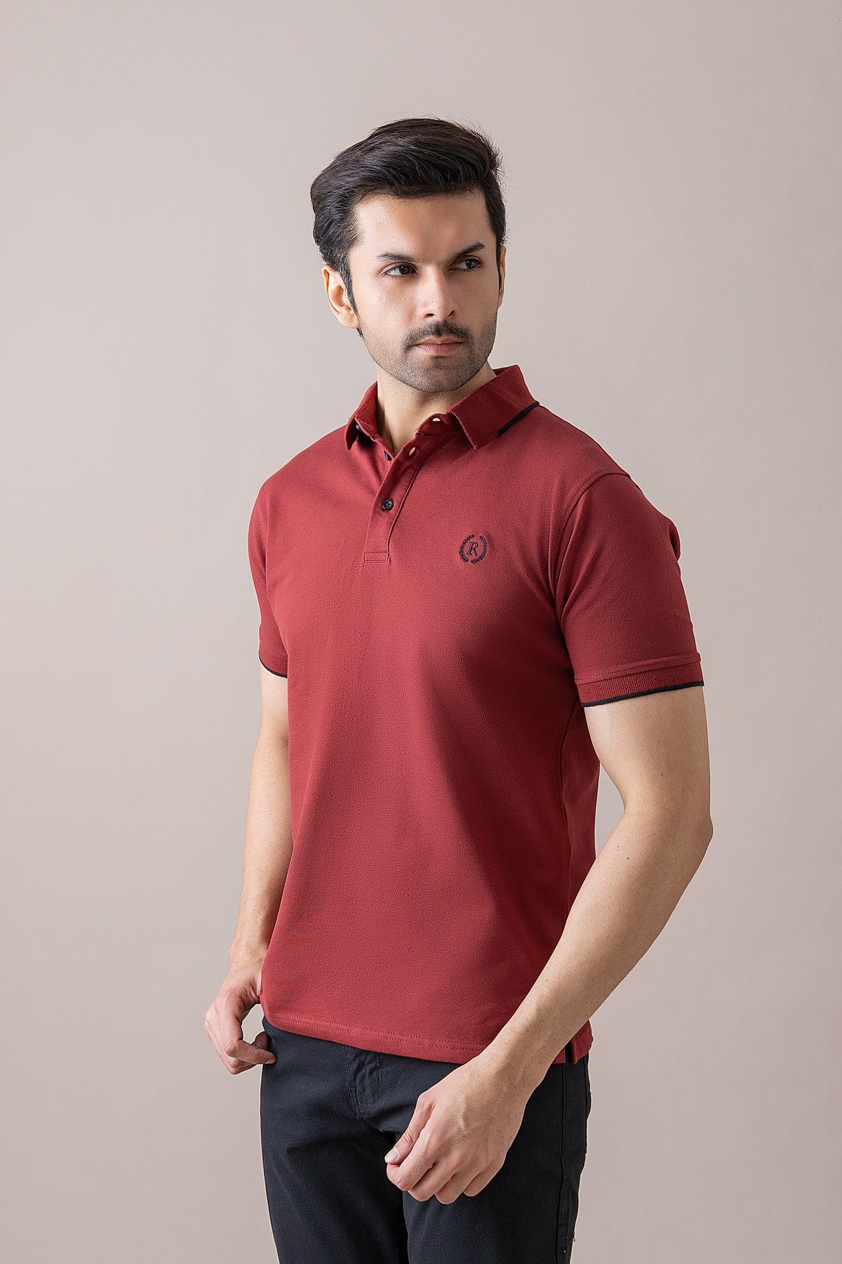 XAYWEAR Maroon Heritage Polo
