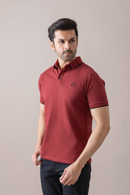 XAYWEAR Maroon Heritage Polo