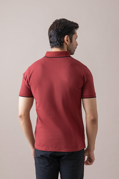 XAYWEAR Maroon Heritage Polo