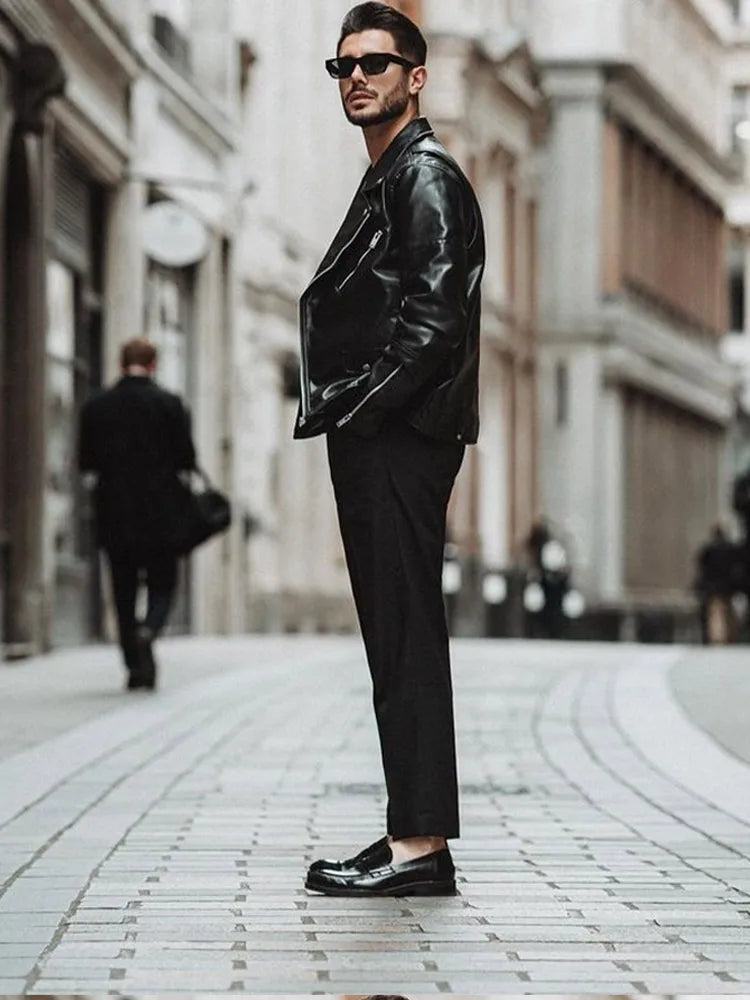 XAYWEAR Stylish Leather Biker Jacket for Men