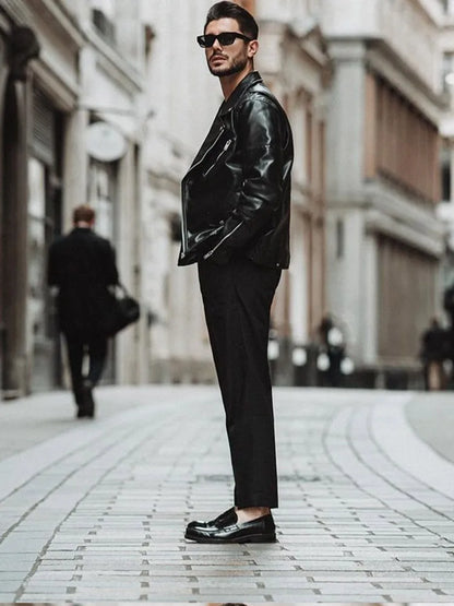 XAYWEAR Stylish Leather Biker Jacket for Men