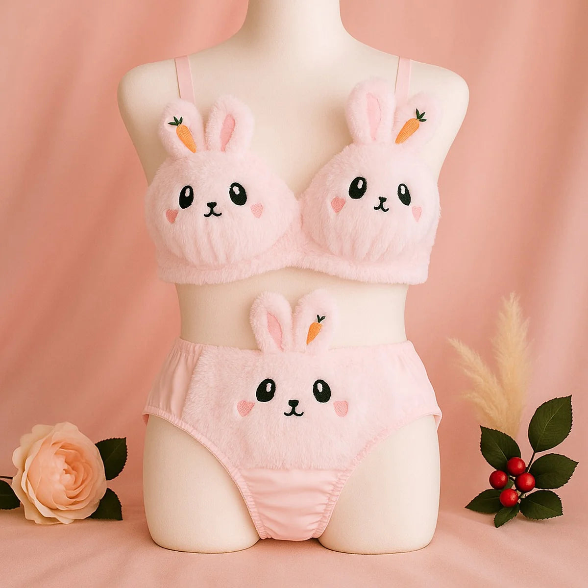 XAYWEAR Cozy Cartoon Bra & Panty Set