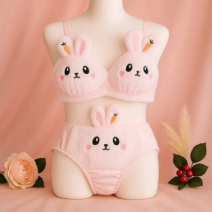 XAYWEAR Cozy Cartoon Bra & Panty Set