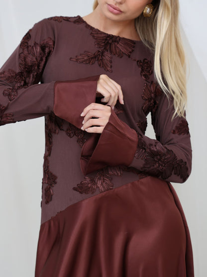 XAYWEAR Elorine Brown Long Dress