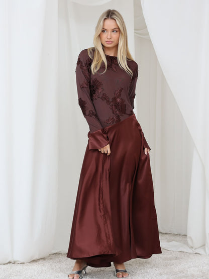 XAYWEAR Elorine Brown Long Dress