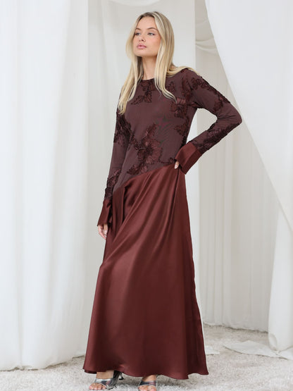 XAYWEAR Elorine Brown Long Dress