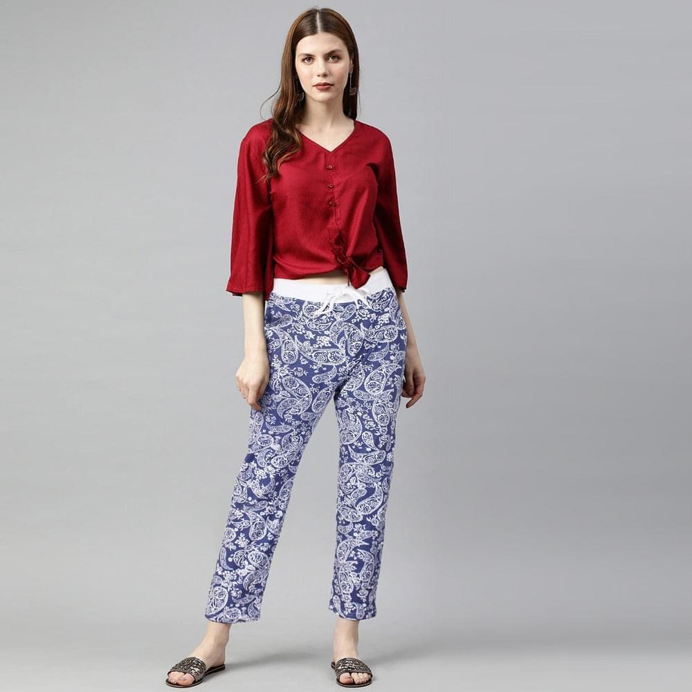 XAYWEAR Ambi Printed Trouser For Women