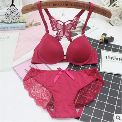 XAYWEAR Double Padded Butterfly Bra Panty Set