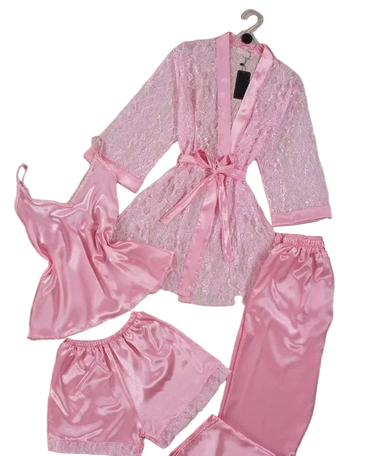 XAYWEAR Silk 4 Piece NightWear Set