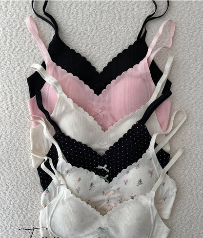 Pack of 3 Summer French Floral bra - 30 / Floral green|Pink|Black