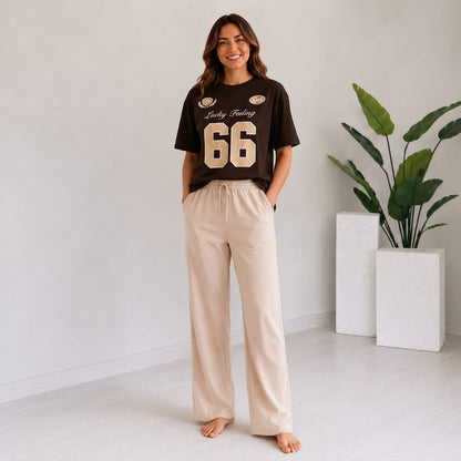 Lucky 66 Oversized Co-Ord Set Brown