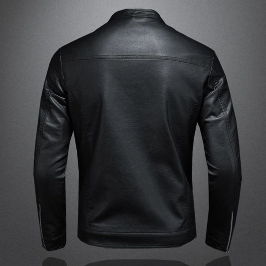 XAYWEAR Trendy Black Faux Leather Jacket for Men