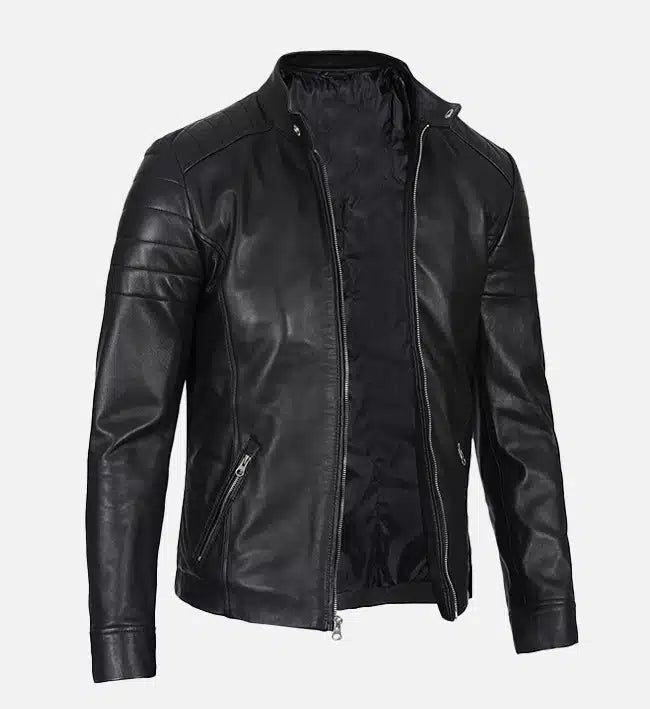 XAYWEAR Slim Fit Leather Jacket for Men - Stylish Design