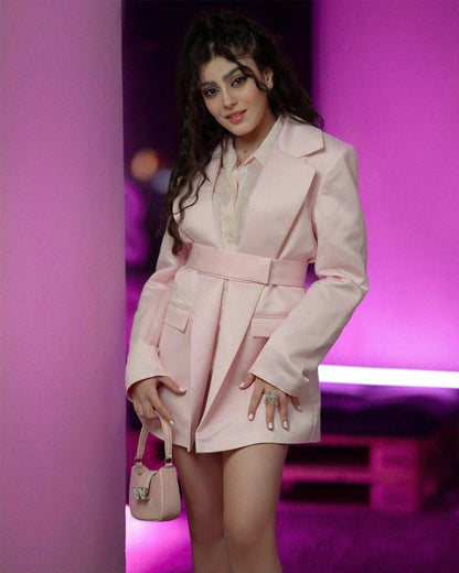 XAYWEAR Belted Pink Jacket for Women - Stylish & Chic - XAYWEAR