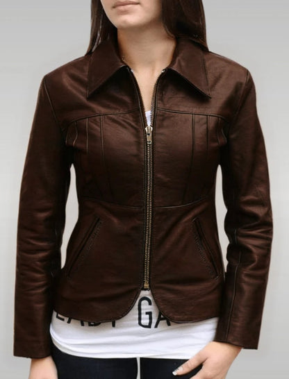 XAYWEAR Zip-Up Faux Leather Jacket Women - XAYWEAR