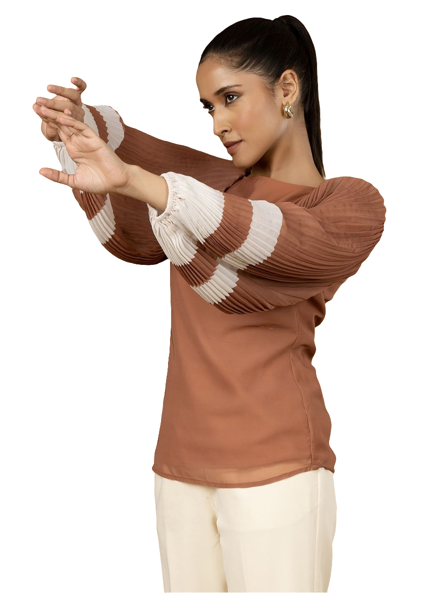 XAYWEAR Women's Contrast Sleeve Top - Stylish Blouse