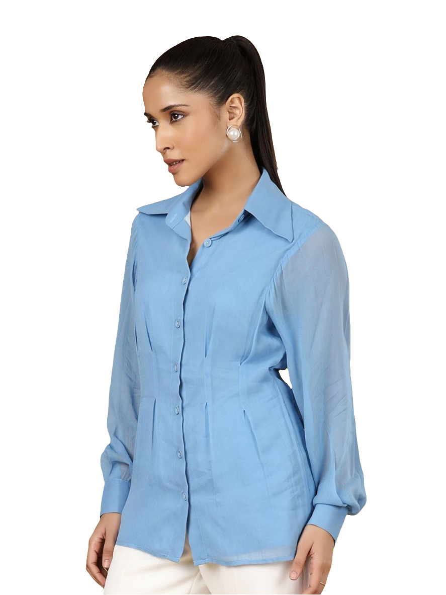XAYWEAR Women's Office Blouse in Elegant Blue