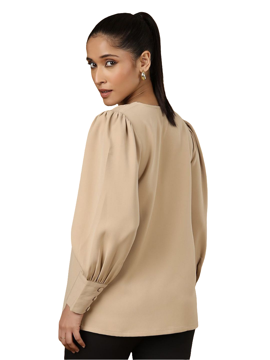 XAYWEAR V-Neck Puff Sleeve Top for Elegant Style