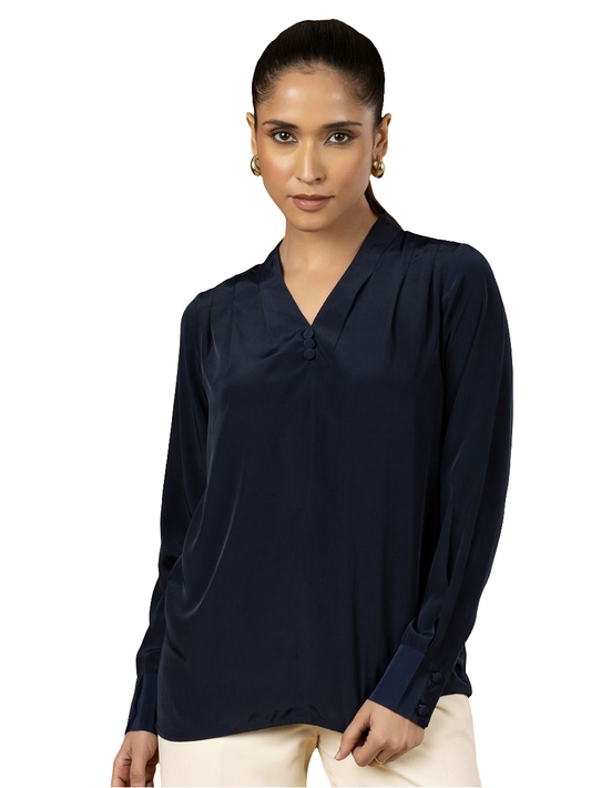 XAYWEAR Navy Blue Business Shirt for Stylish Elegance