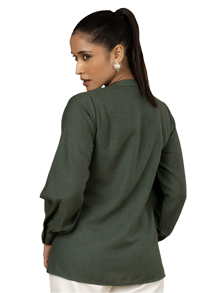 XAYWEAR Green Button-Down Shirt for Women - Stylish Top