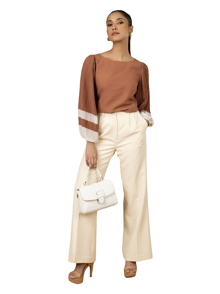 XAYWEAR Women's Contrast Sleeve Top - Stylish Blouse