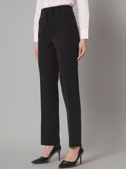 XAYWEAR black slim-fit formal trousers with a tailored design for a polished look