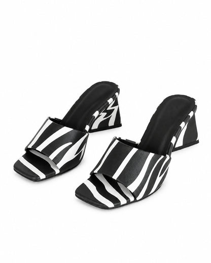 XAYWEAR Women's Stylish Zebra Print Heels