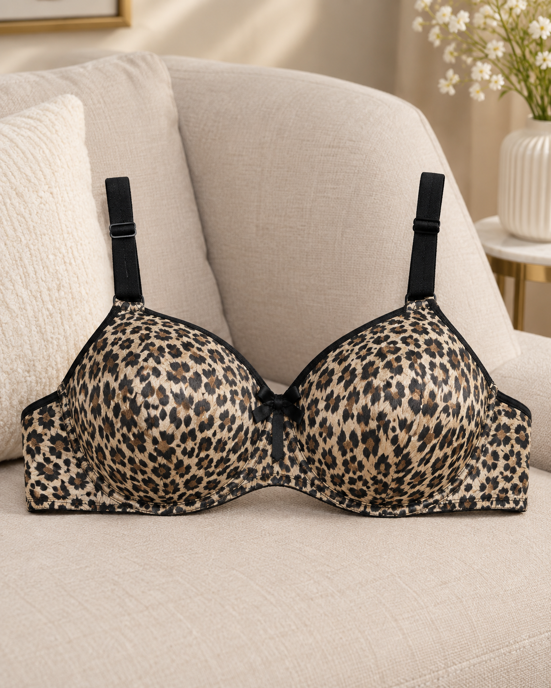XAYWEAR Cheetah Print Padded Bra - 1 x Piece