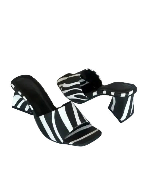 XAYWEAR Women's Stylish Zebra Print Heels