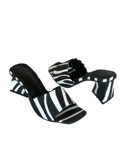 XAYWEAR Women's Stylish Zebra Print Heels