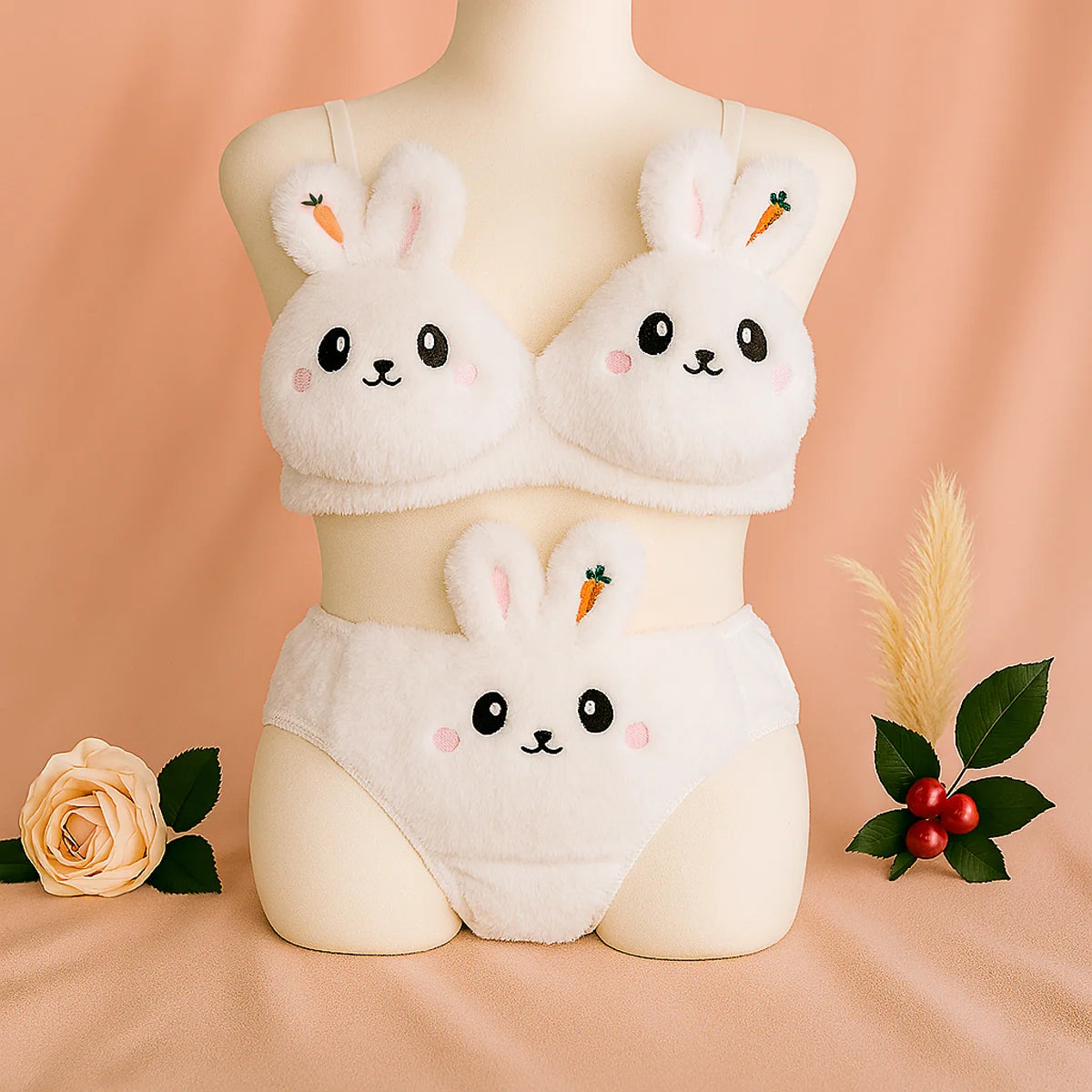 XAYWEAR Cozy Cartoon Bra & Panty Set