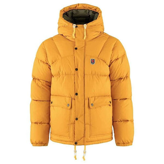 XAYWEAR yellow puffer jacket with hood and front pockets for cold weather