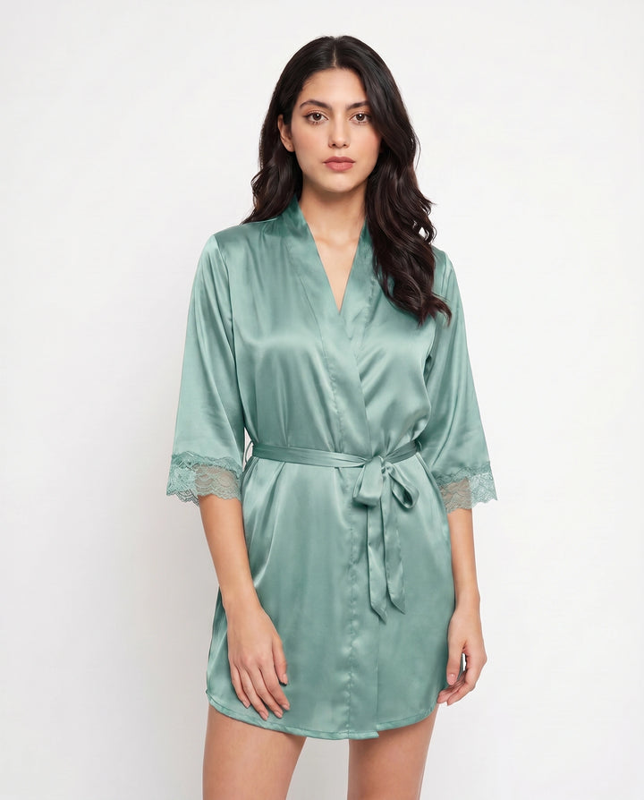 XAYWEAR Allure - Silk Robe with Bra and Panty