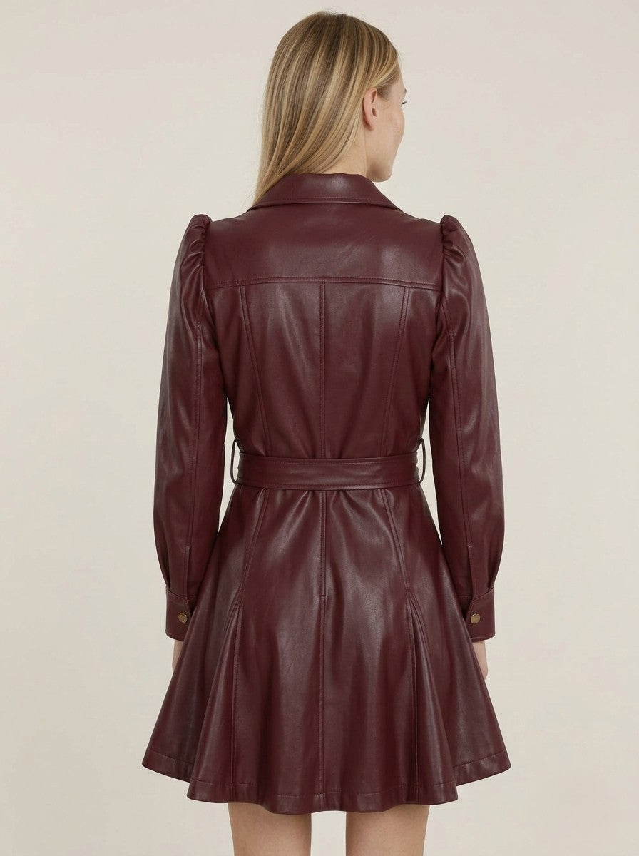 XAYWEAR Elegant Leather Dress for Women - Stylish & Chic