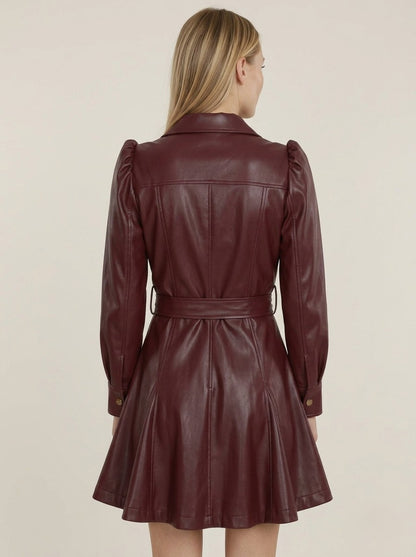 XAYWEAR Elegant Leather Dress for Women - Stylish & Chic