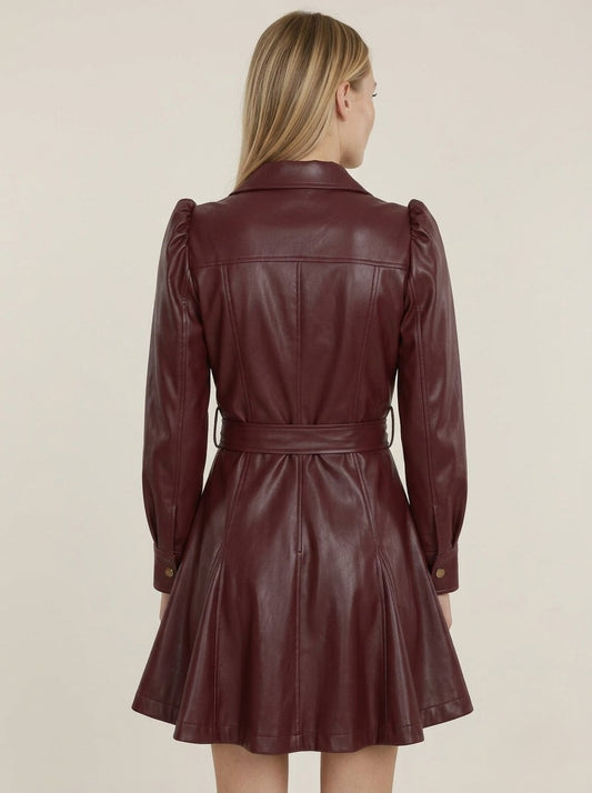 XAYWEAR Elegant Leather Dress for Women - Stylish & Chic
