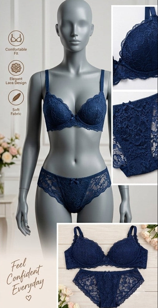 XAYWEAR Bridal Net Bra & Panty Set - PACK OF 2 Exclusive Deal