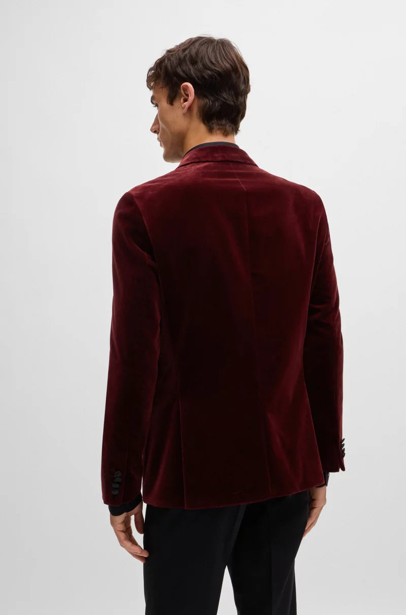 XAYWEAR burgundy velvet blazer for men tuxedo with a slim fit and classic design