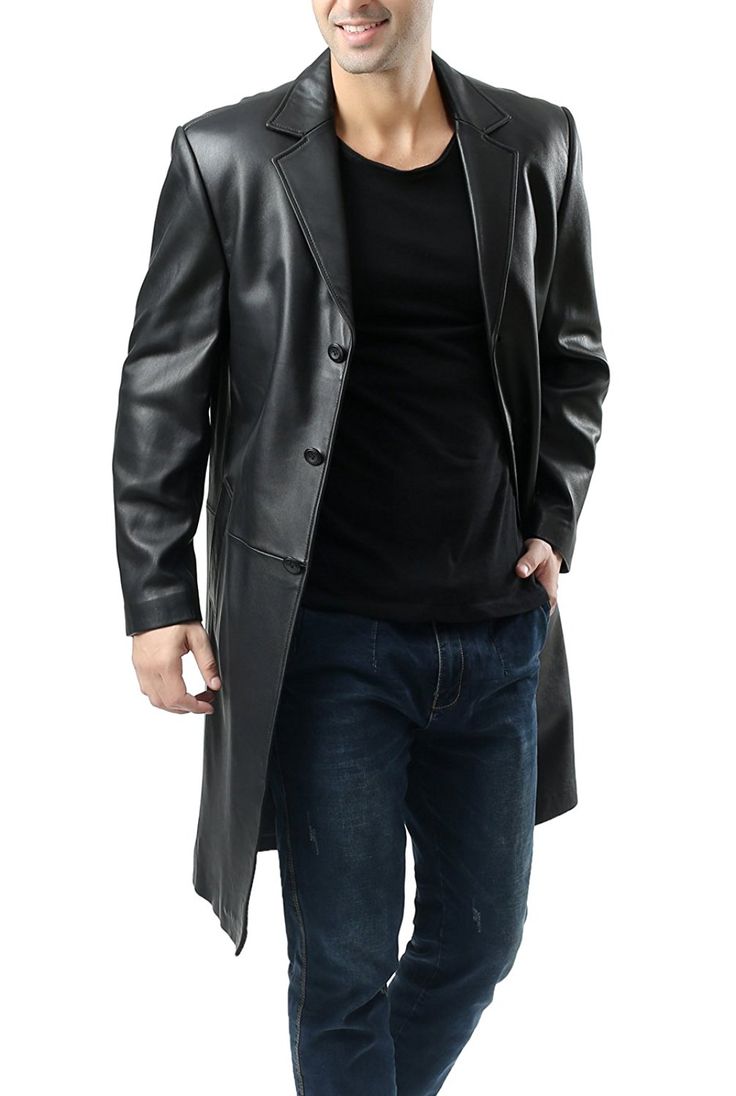 XAYWEAR New Zealand lambskin leather coat for stylish and warm outerwear in black