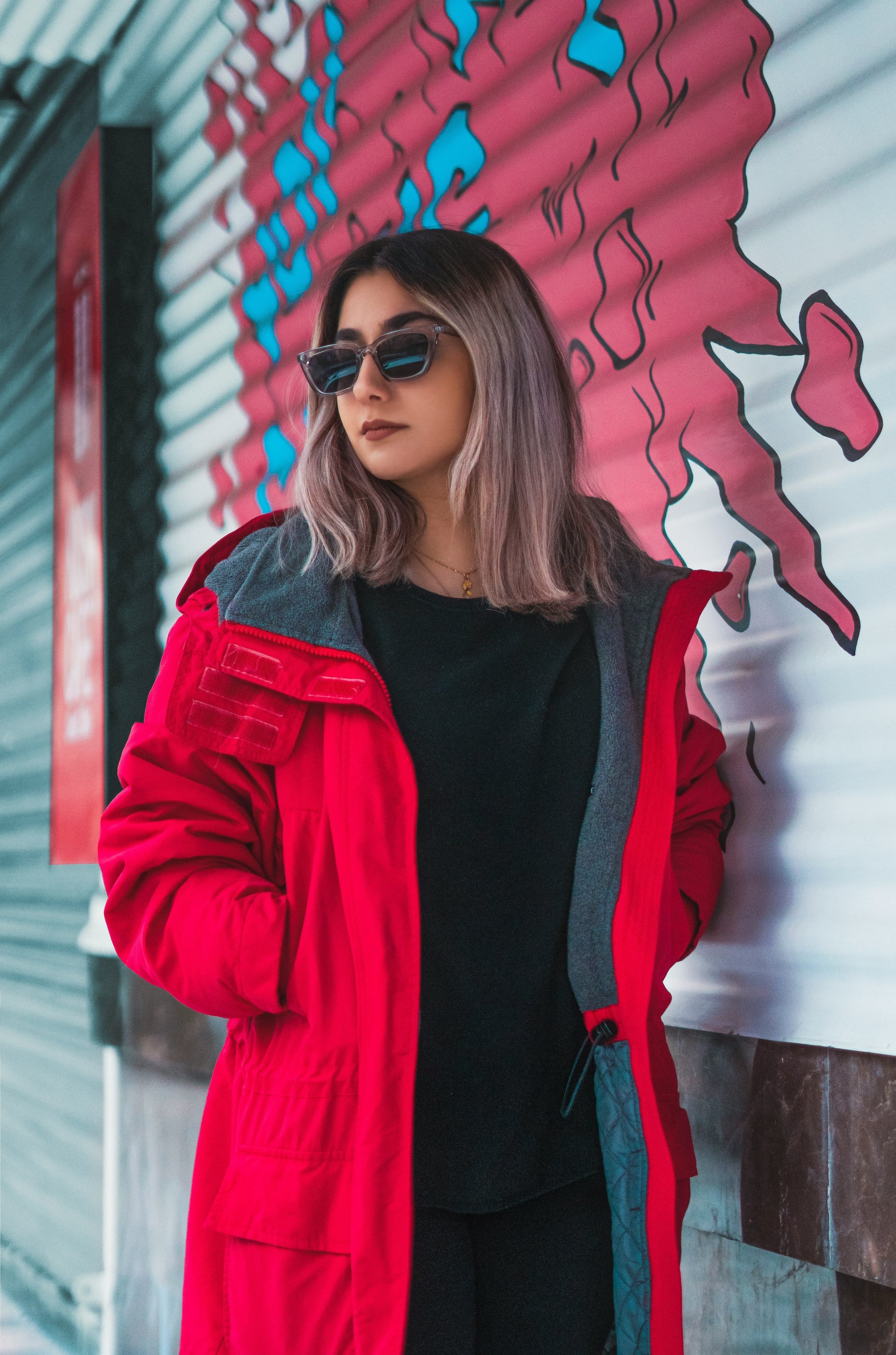 XAYWEAR premium winter parka in red with a stylish design for cold weather protection