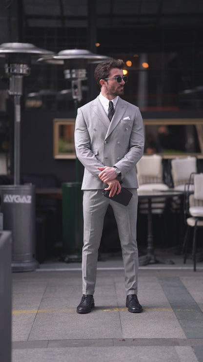 XAYWEAR The Essential Double-Breasted Two-Piece Suit Set For Men