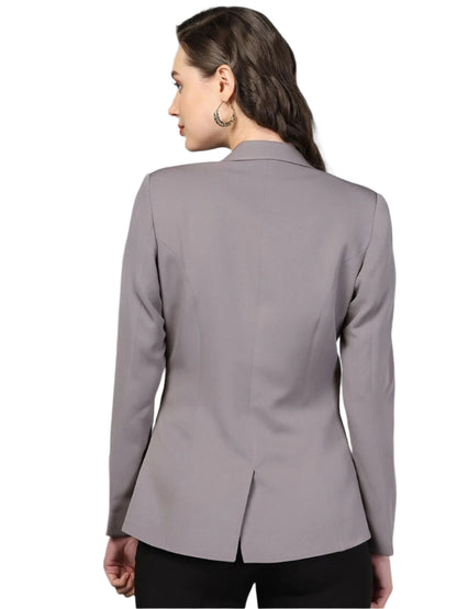 XAYWEAR gray blazer for professional women suit with tailored fit and back vent detail