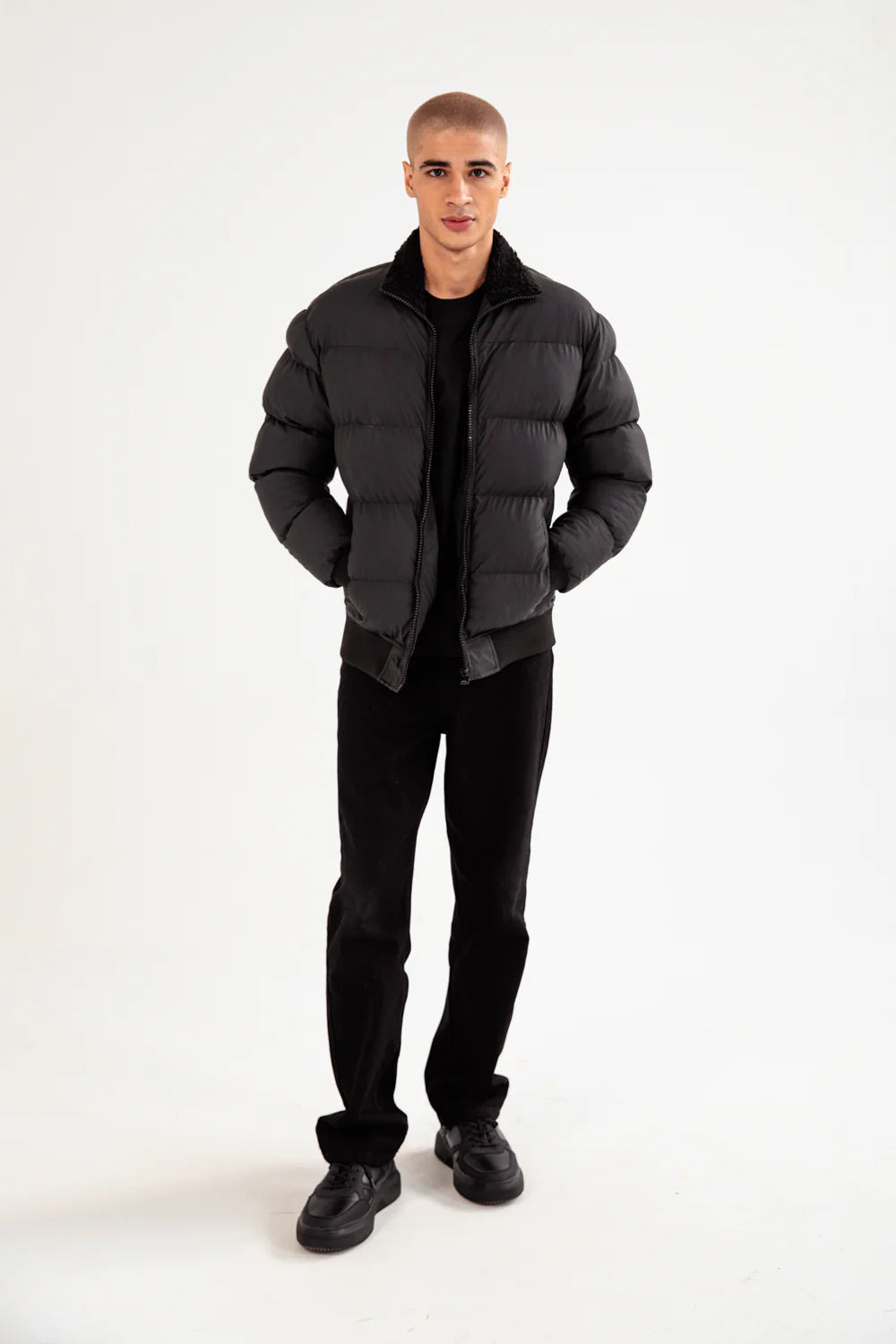 XAYWEAR Black Puffer Jacket for Men with Comfortable Fit and Stylish Design