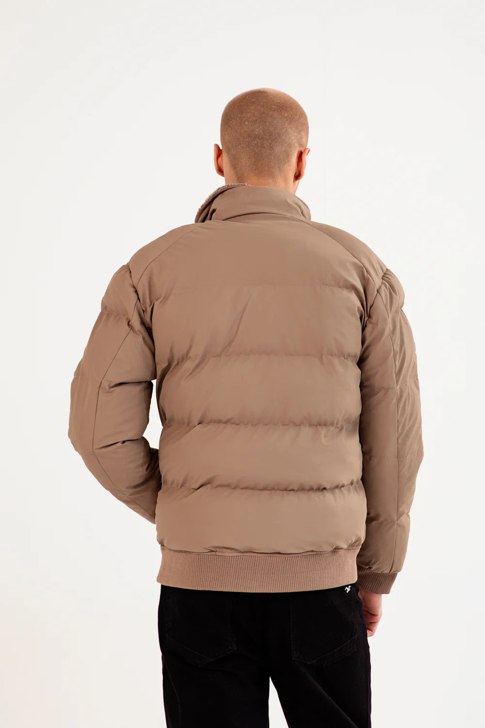 XAYWEAR Tan Puffer Jacket for Men with Comfortable Fit and Warm Insulation