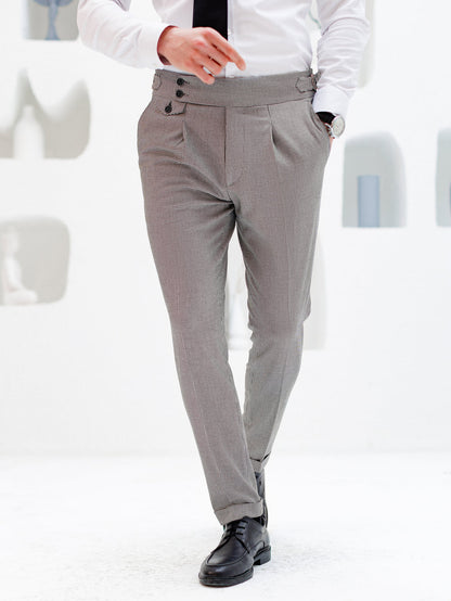 XAYWEAR Elite Slim-Fit Light Grey Double-Breasted Two-Piece Suit for Men - XAYWEAR
