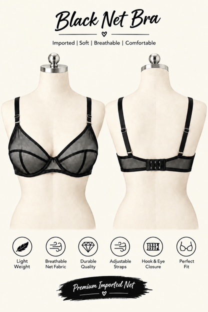 XAYWEAR Elegant Net Bra XYR-B77  -  PACK OF 3 DEAL