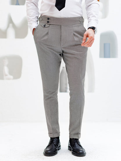 XAYWEAR Elite Slim-Fit Light Grey Double-Breasted Two-Piece Suit for Men - XAYWEAR