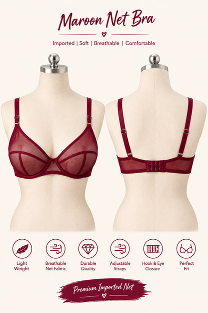 XAYWEAR Elegant Net Bra XYR-B77  -  PACK OF 3 DEAL