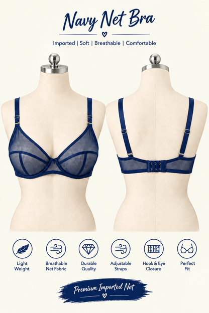 XAYWEAR Elegant Net Bra XYR-B77  -  PACK OF 3 DEAL